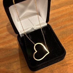Italy 14k Gold Heart Pendant Necklace